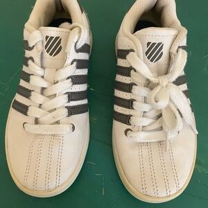 K-Swiss White and Gray Kids Sneakers
